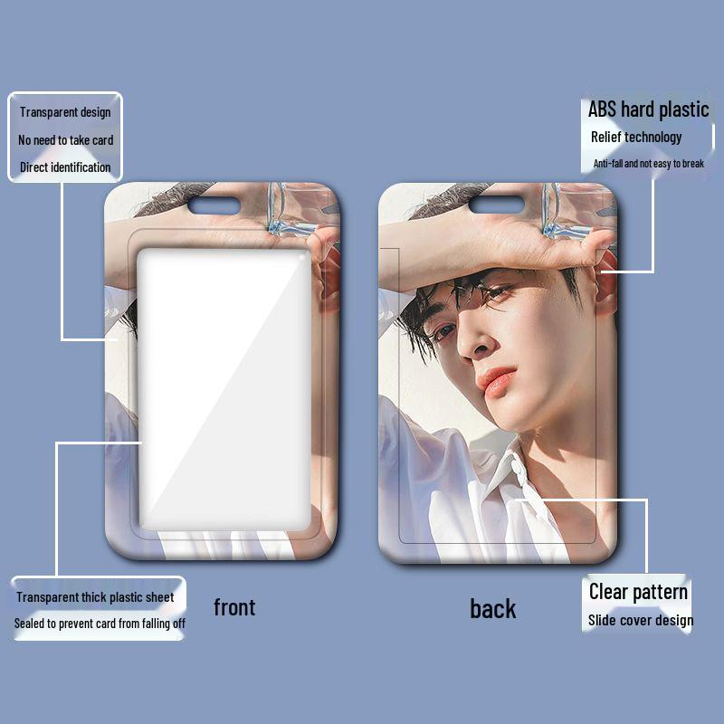 Cha Eun Woo Student ID and Badge Holder with Sliding Cover