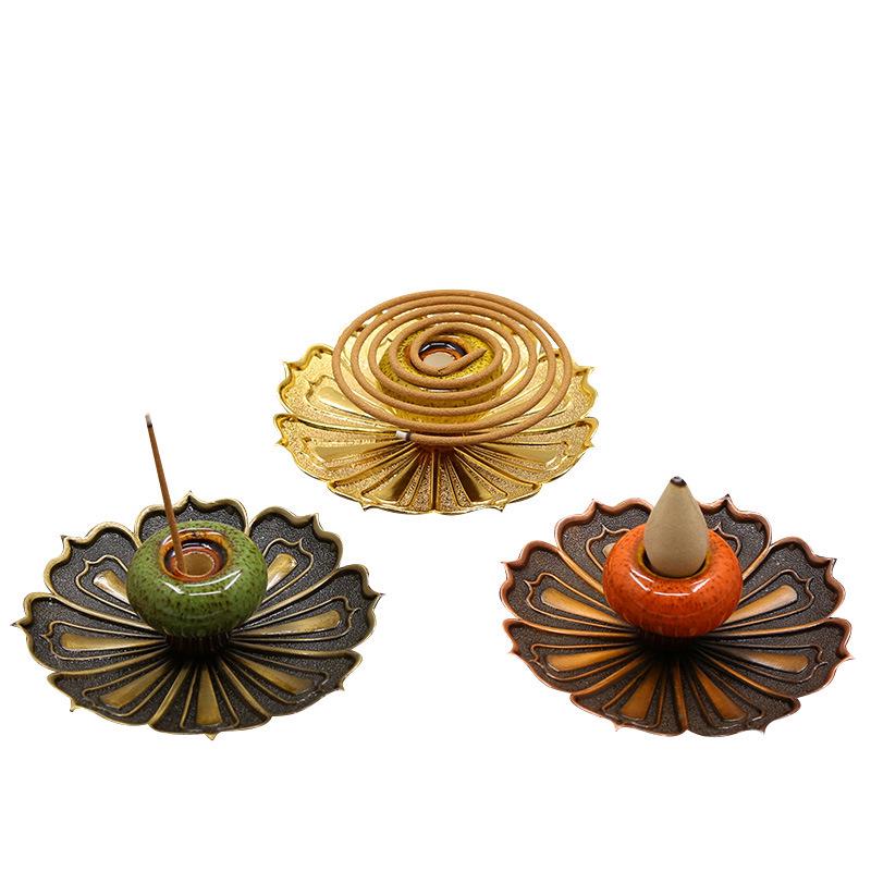 Japanese Glass Lotus Incense Holder: Dual-Use Aromatherapy & Backflow Burner