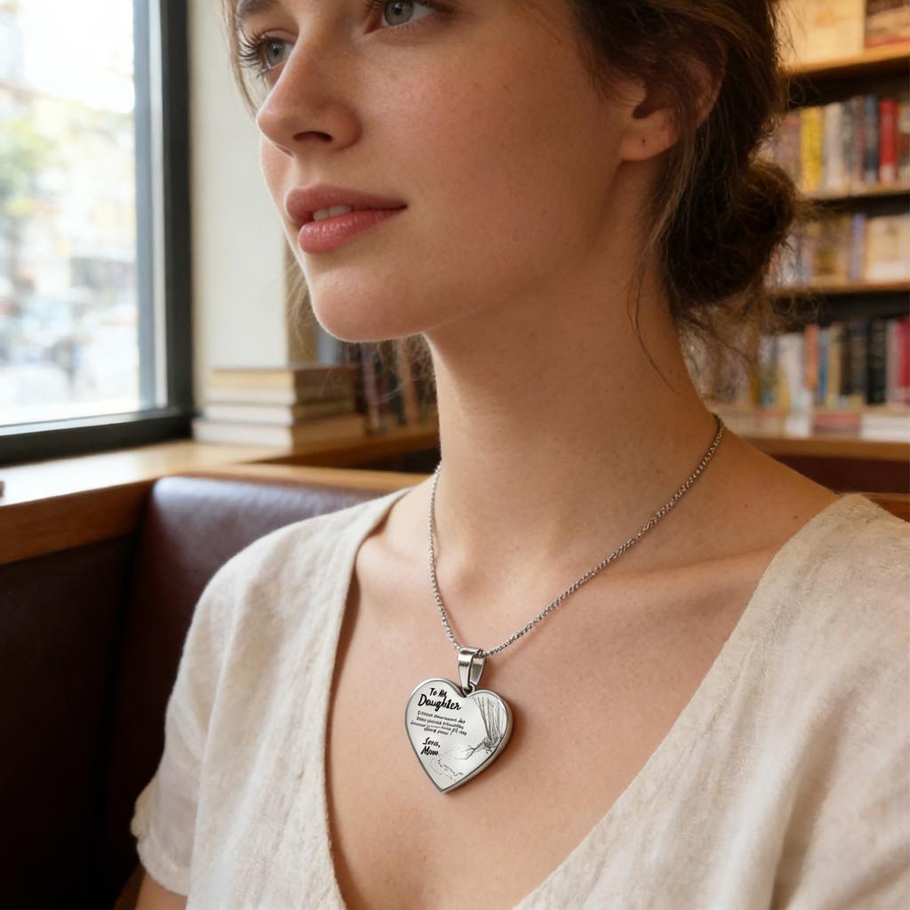 Women Heart Necklace Unique Gift Party To My Daughter Love Mom Heart Necklace