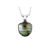 Pendant Real Tahitian Cultured Pearl CIRCLED 9-10 Mm - Available In Yellow Gold and White Gold 750 (18 Carat) - Chain