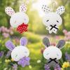 Soft Stuffed Plush Bunny Keychain Bead Chain Stuffed Bag Charm Rabbit Doll Pendant  Girls Gifts