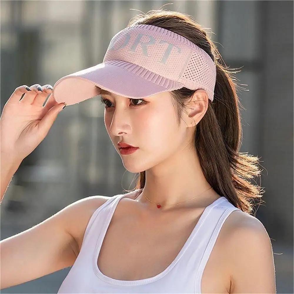 Summer Solid Color Empty Top Outdoor Cycling Sports Sunscreen Baseball Hat For Women Duckbill Cap