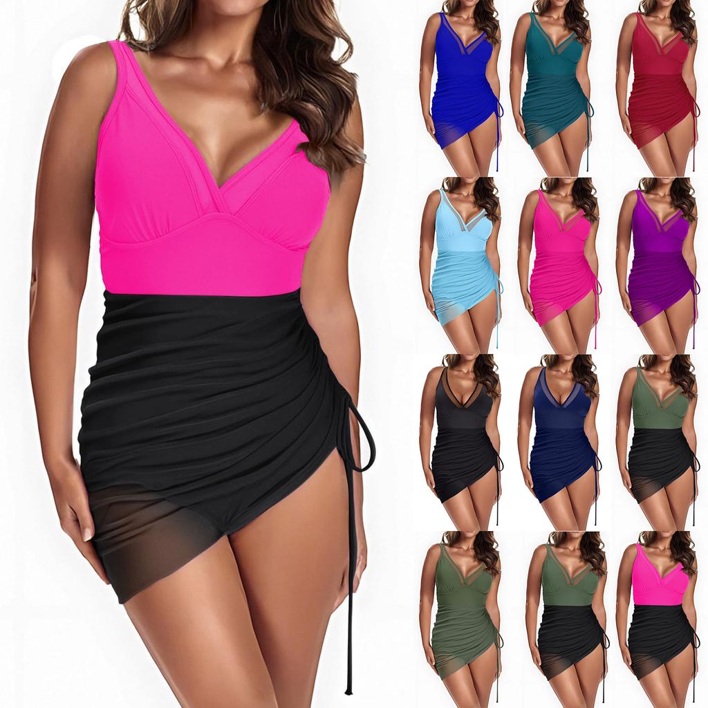 Women's One-piece Fashion Bikini Solid Colour Sexy With Bra Pads No Steel Bra Swimsuit