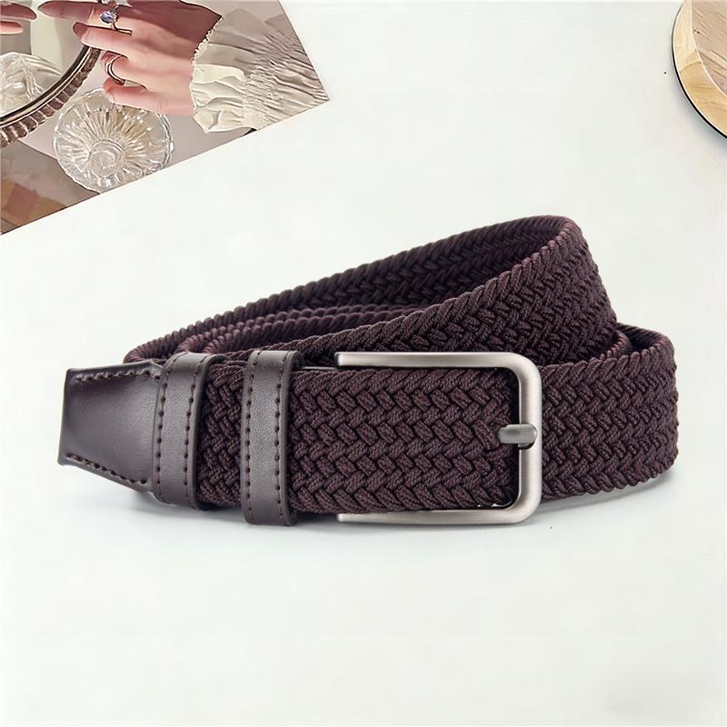 Unisex High-Elastic No-Punch Leather Belt for Trousers
