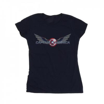 T-shirt en coton pour femmes/filles Logo Captain America de Falcon et le Soldat de l'Hiver