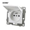 EIOMR EU Standard Wall Power Sockets White Crystal Glass Panel 16A Usb TV RJ45 Wall Switch Usb Outlets Module DIY for Round Box