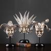 European Creative Vintage Mask Resin Figurines Accessories Art Home Room Desk Decoration Items Office Club Bar Furnishing Decor