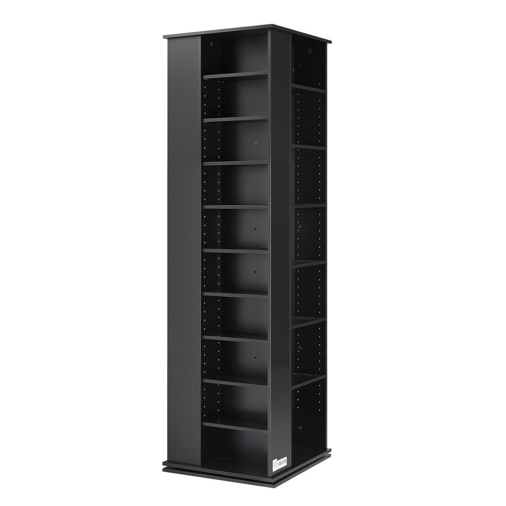 Media Storage Cabinet, CD Rack Tower, 34 Compartments Rotating Media Tower Rack for CDs, DVDs, Books and Game Discs, DVD Stand for Living Room, Home