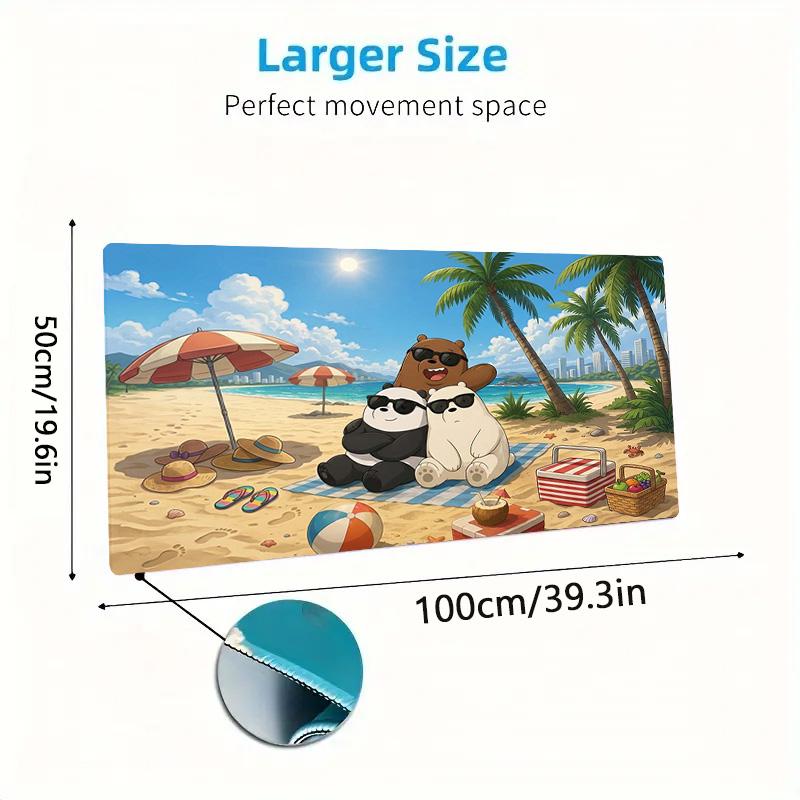 We Bare Bears Color Mouse Pad Large Gaming Table Cushion Non-slip Laptop Tablet Big Mousepad XXL Mat Mini PC Playmat With Lock Edge