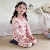 Korean Style Cartoon Cotton Pajama Set for Girls - Spring & Autumn Wear