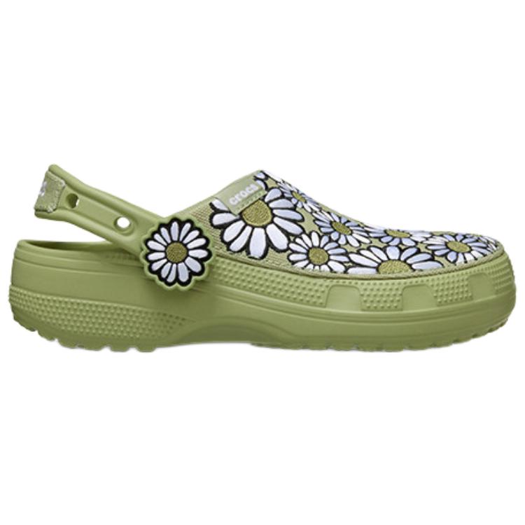 Crocs Klasyczne Lekkie Klapki Ogrodowe z Stokrotkami Damskie Klapki Zielone 213231-3DD