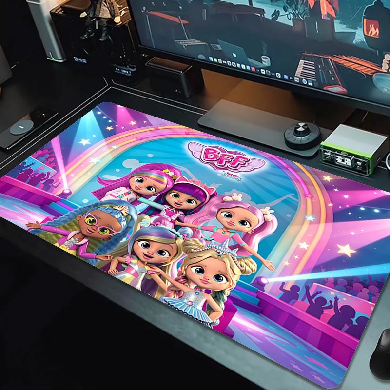BFF Cartoon Color Mouse Pad Large Gaming Table Cushion Non-slip Laptop Tablet Big Mousepad XXL Mat Mini PC Playmat With Lock edge