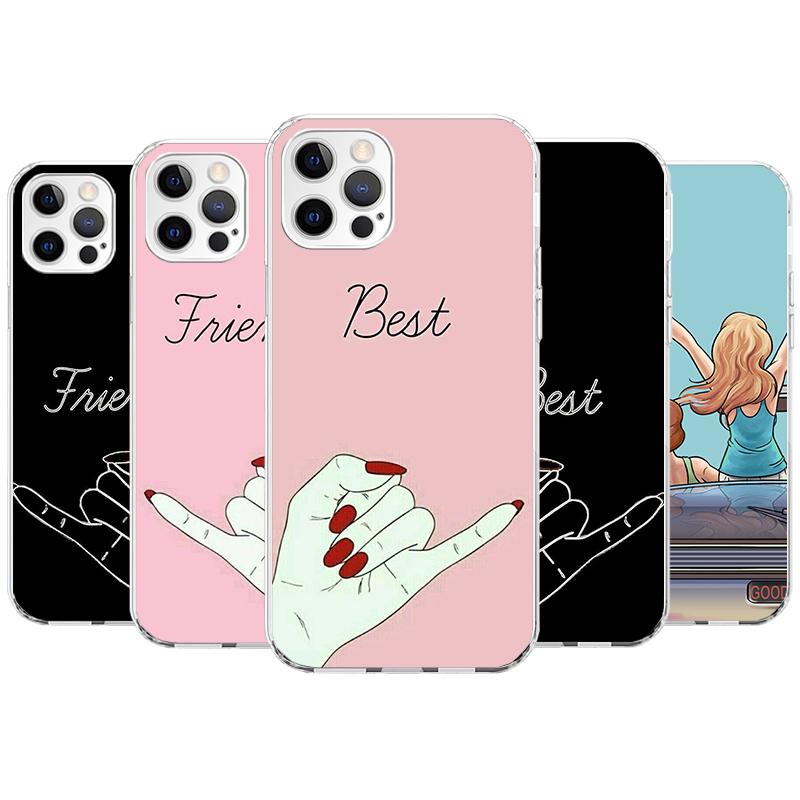 Girls Bff Best Friends Forever Phone Case For iPhone 11 12 13 Mini 14 15 Plus 17 Air 16 Pro Max 16E 7 8 SE 2020 Customized Print