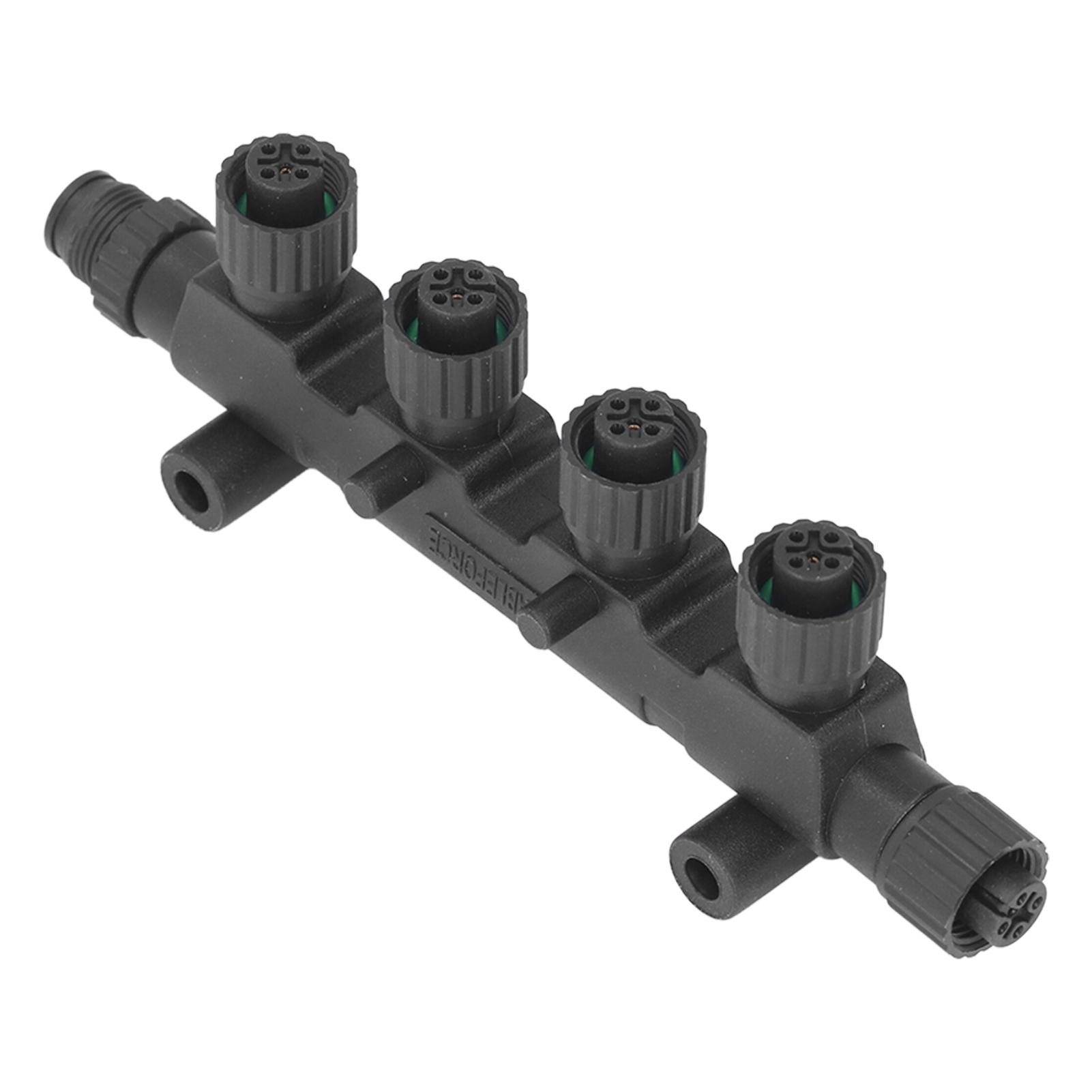 

4 Port 5 Channel Multiport T Connector Black 010‑11078‑01 for NMEA 2000 Network Boat Marine Converter Collecter