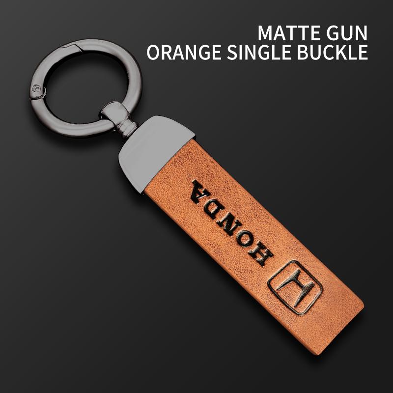 Car Logo Keychain High Quality Leather Key Ring Accessories For Honda Civic Fit Accord City Vezel CR-V S660 Odyssey HR-V Insight SM1