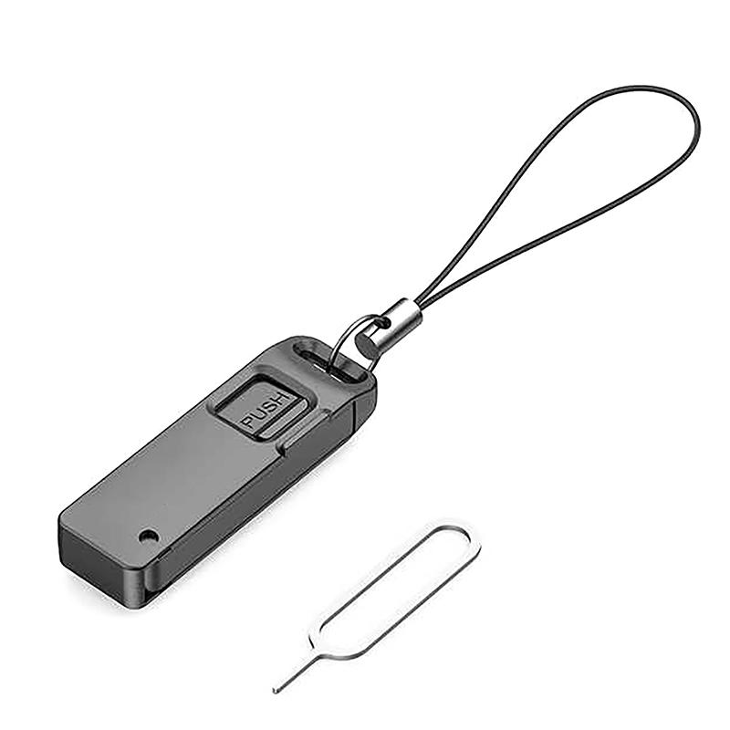 Multifunktionale Kartensteckplatz-Aufbewahrungsbox Tf Sim-Karten-Auswerfer-Speichersteckplatz Mit Lanyard Anti-Verlust Sim-Karten-Entfernungsnadel Stift 1 Stück