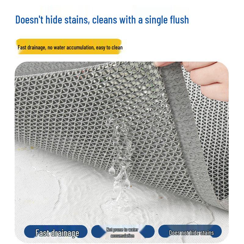 Protiskluzová voděodolná koupelnová vstupní rohožka - Zesílené PVC, Dutý design