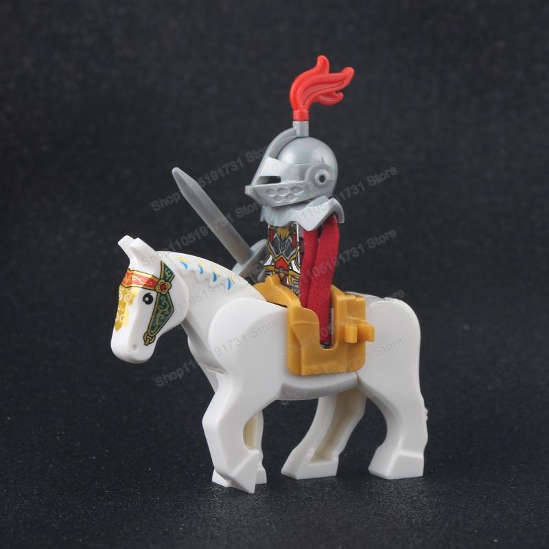 Medieval Knight Serie Figures Building Blocks Warrior Soldiers Guards Lion Heart Hospital Teutonic Knight Battle Pastor Kid Gift