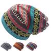 Contrasting Colors Turban Hats Plaid Print Casual Hedging Cap Gifts Pullover Hat  Autumn and Winter