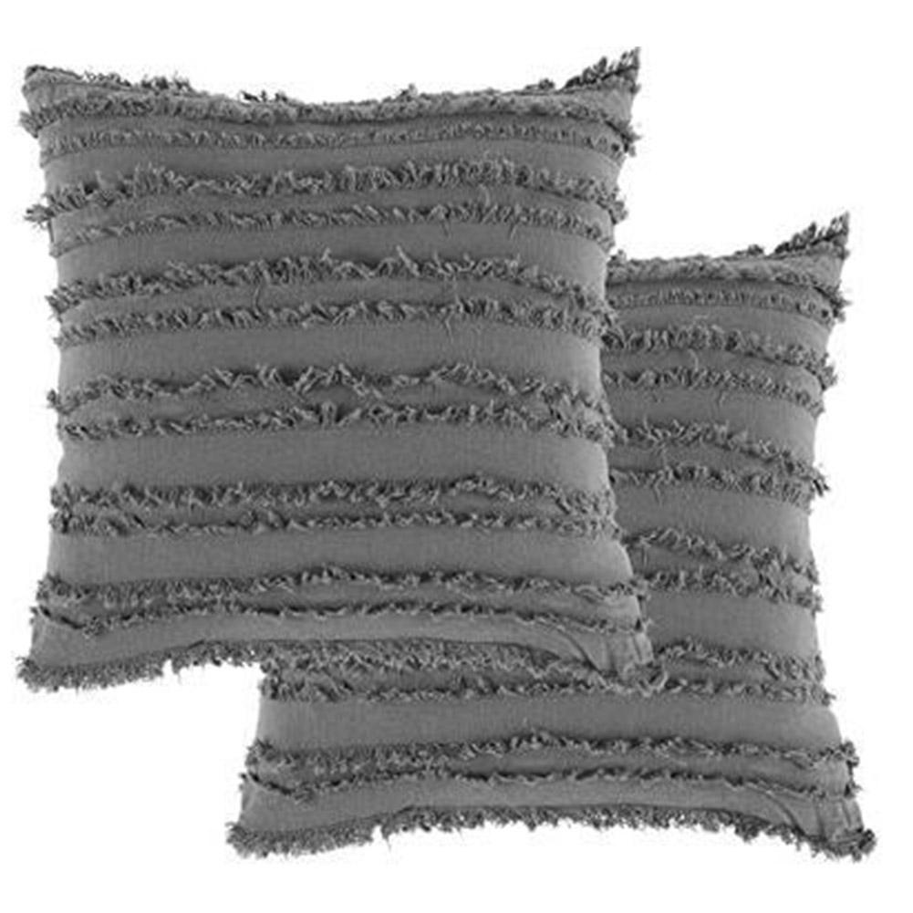 Square Throw Pillow Cover Cotton Linen Tassels Pillow Cover for Living Room Sofa Decor