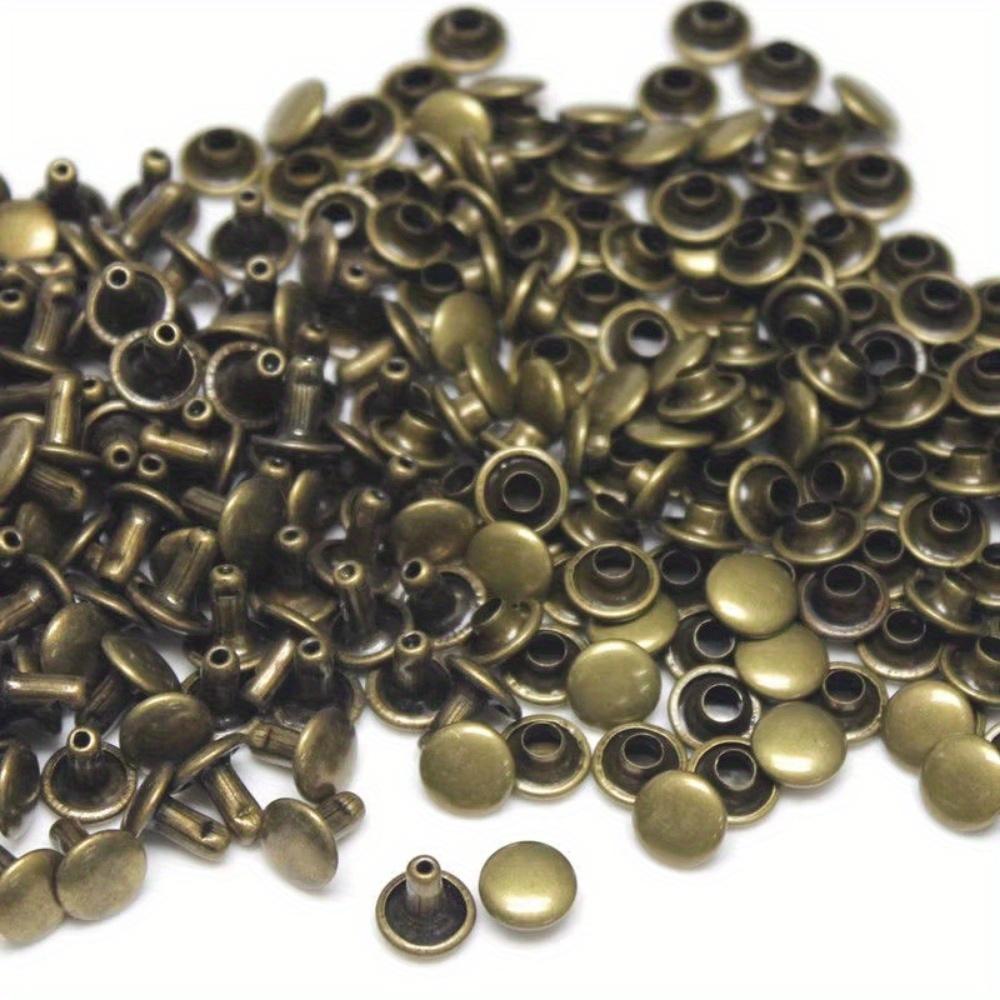 100sets/bag Metal Double Cap Rivets Studs Round Rivet for Leather Craft Bag Belt Garments Hat Shoes Pet Collar Decor