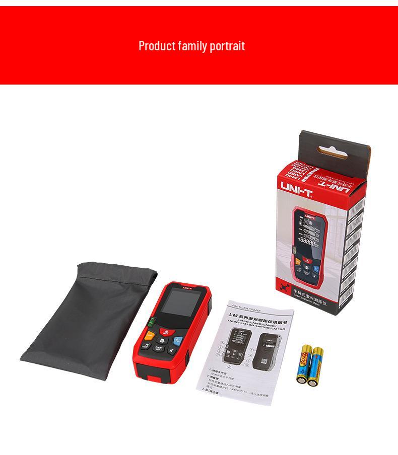 UNI-T High-Precision Rechargeable Infrared Laser Rangefinder: Handheld Room Measurement Device