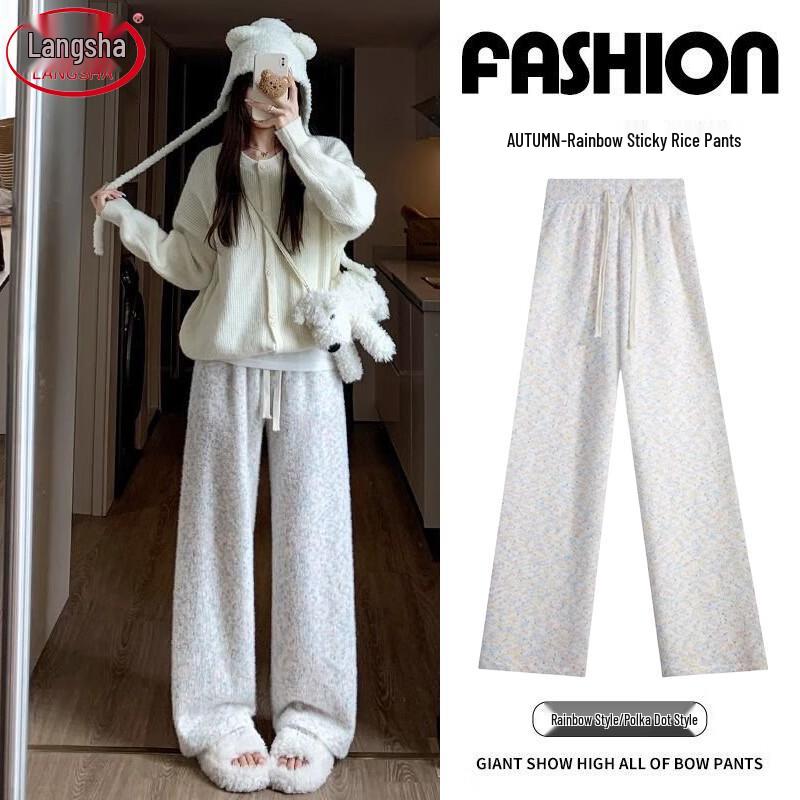 Langsha 2025 Women's Soft Draped High-Waist Wide-Leg Pants