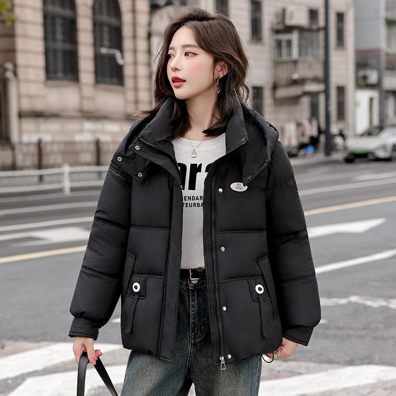 Down cotton-padded clothes, new winter loose cotton-padded clothes, short hooded thickened warm jacket, cotton-padded jacket.