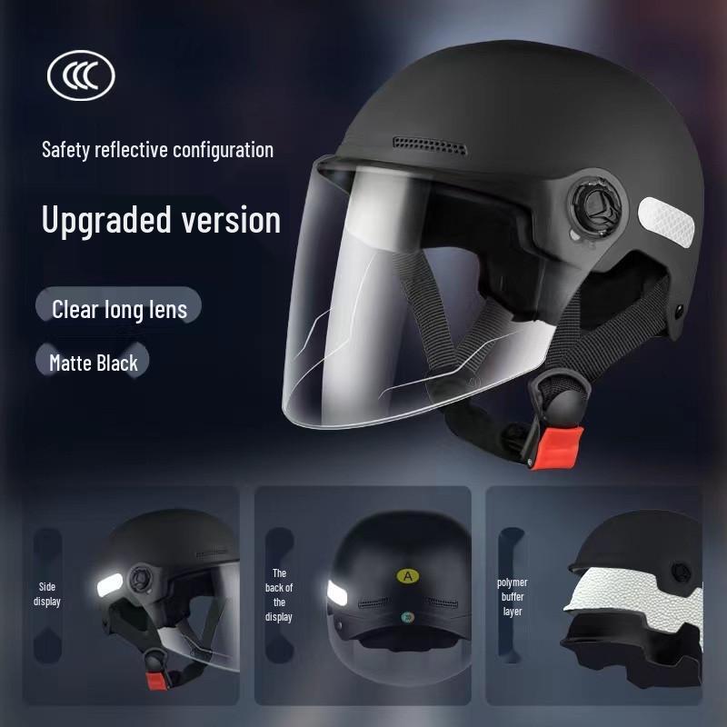 Smiley Face Helmet: New Certified National Standard, Sun-Protected, Ideal for Electric Scooter or Motorcycle Use