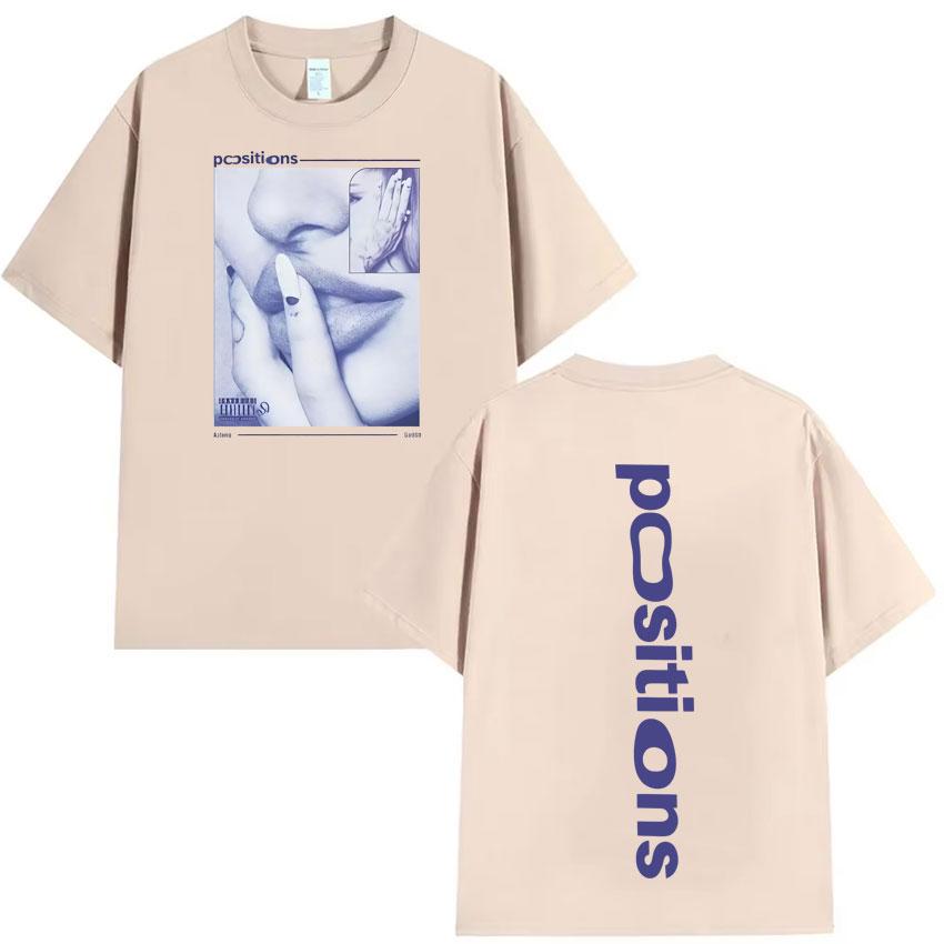 

Ariana Grande Positions Album Double Sided Print T Shirts Hipster Men Women Harajuku Fashion Clothing T-shirt Cozy Cotton Tshirt 4XL