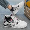 Men's High Top Sneakers Fashion Leather Casual Ankle Boots Street Skateboard Shoes for Men Lace Up Platform Shoe Tenis Masculino