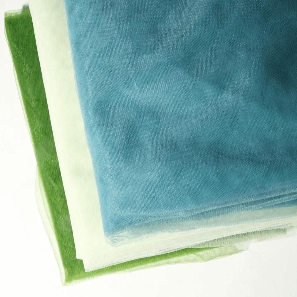 160X100cm Soft Tulle Fabric Green Yarn Transparent Mesh Fabric Rose Flower Pattern Solid Color Organza Fabric Stage Cloth