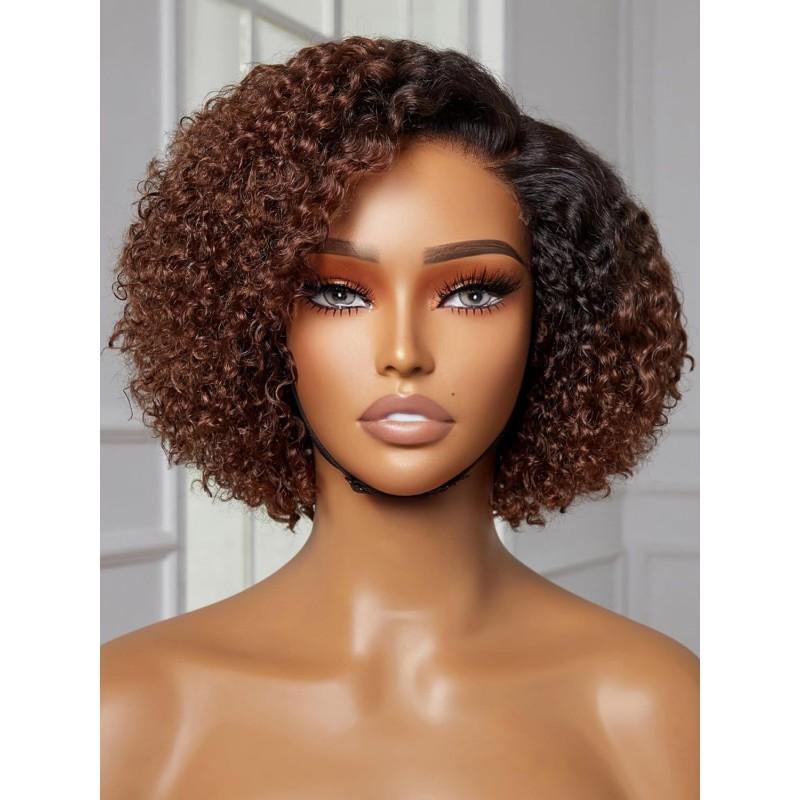 Wigs African Women Fashion Chemical Fiber Headgear Brown Partial Split Short Curly Hair Curling Wig