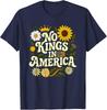 No King In American Retro Floral 70s Democracy Girls Women T-Shirt