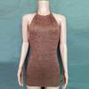 2024 Summer Women's Fashion Lace-up Halter Knit Slim Fit Open Back Dress