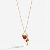 Stylish Fruit Inspired Tassels Pendant Necklace Minimalist Versatile for Casual Work Party Collarbone Length Accessory