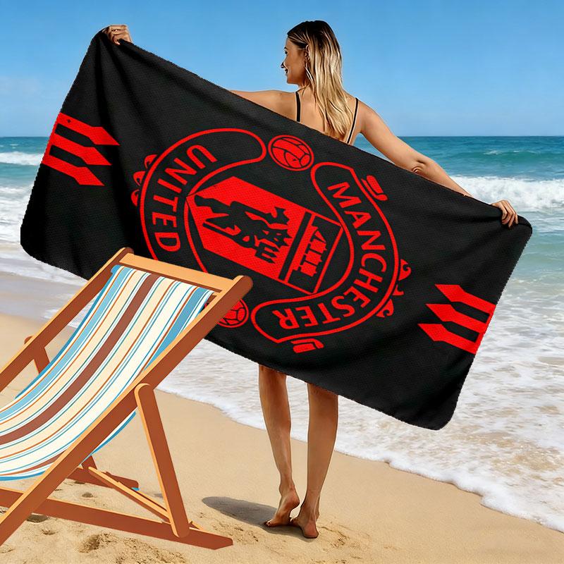 Asciugamano da Spiaggia Stampa Tifosi Fedeli MUFC, Asciugamano Grande Morbido Asciugatura Rapida per Spiaggia Campeggio Nuoto
