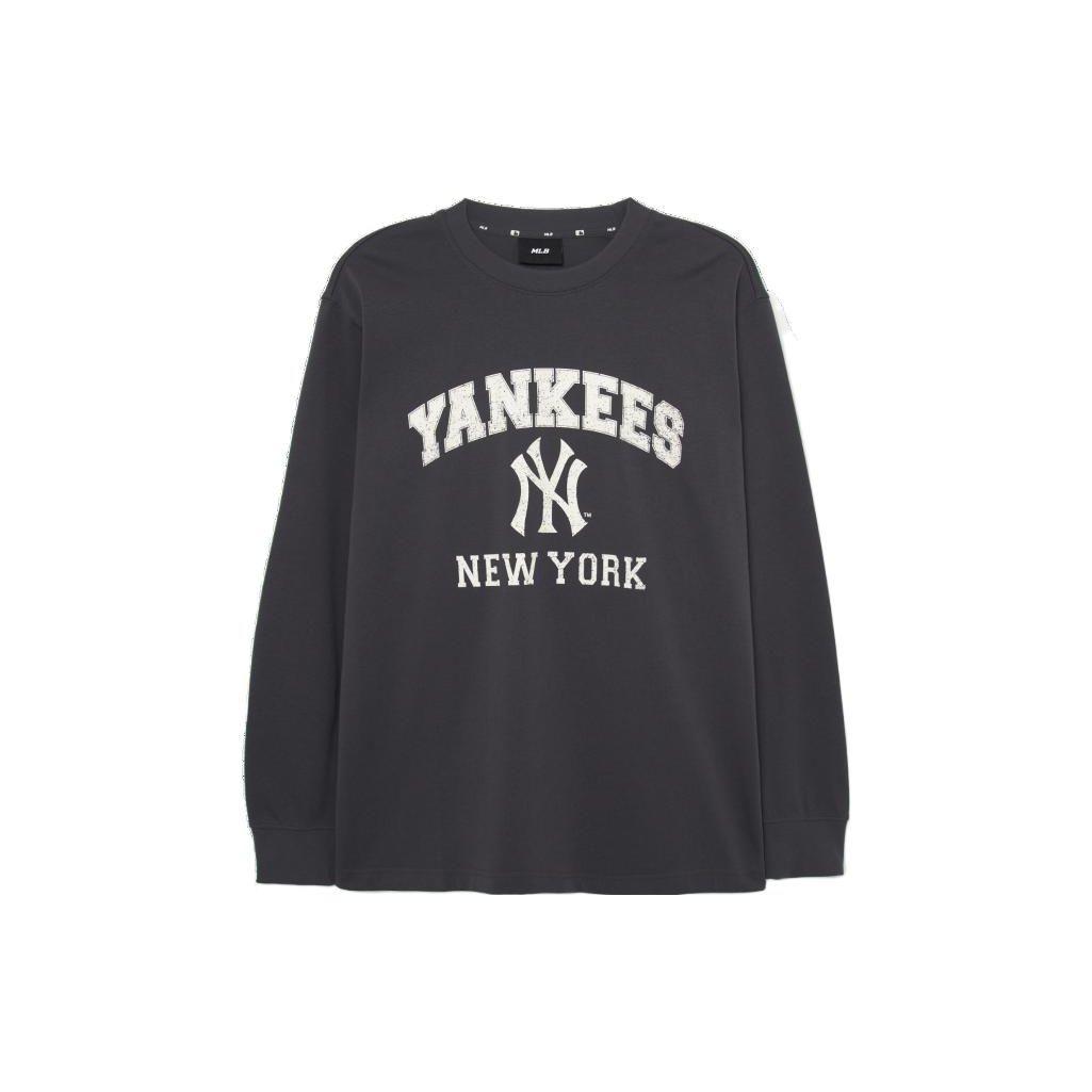 MLB New York Yankees American Vintage Letter Print Rundhals Freizeit Locker Pullover Langarm T-Shirt Unisex T-Shirt Schwarz 3ATSV0134-50CGS XXL gray