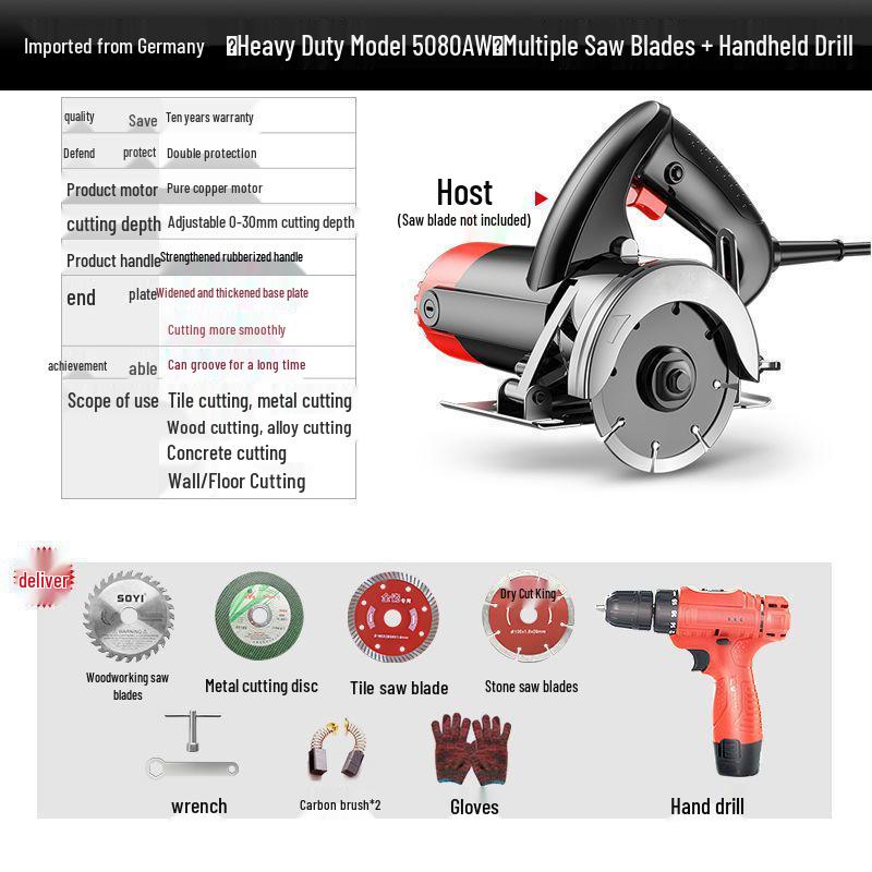 Multi-functional Electric Saw: Universal Tile Cutter & Woodworking Tool 