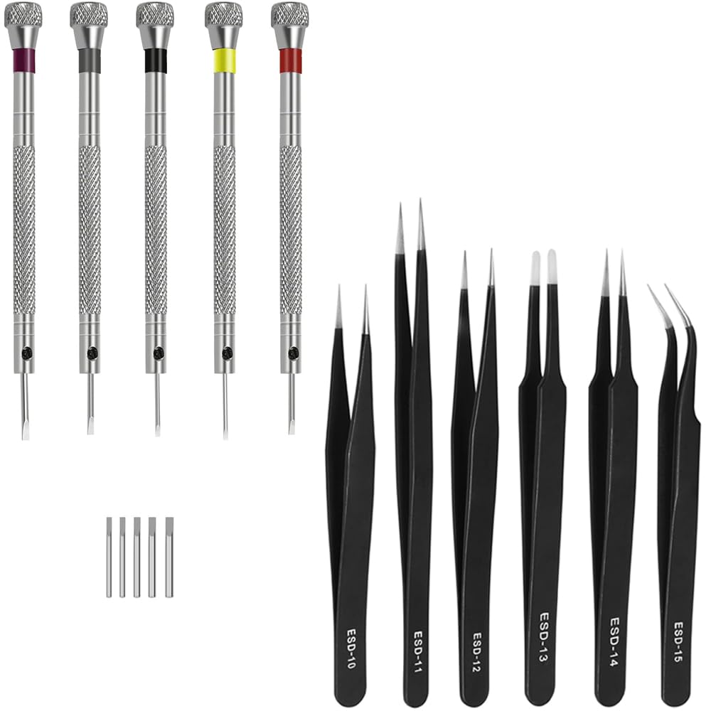 Precision Flathead Watch Tool Watch Battery Computer Watch Eyeglass Precision Instrument Repair Screwdriver Set Tweezers Screwdriver, Watchmaker's