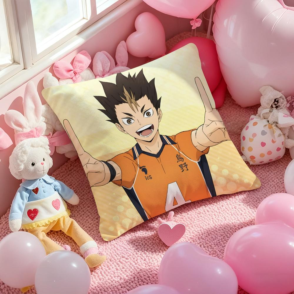 Anime Haikyuu Cartoon Cushion Cover Pattern Printed Pillowcase for Living Room Sofa Cushion Cover & Bedroom Decor