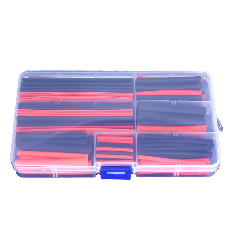 150pcs Heat Shrink Tube Shrink Wrapping Insulation Sleeving Polyolefin 2:1 Shrinking Assorted Wire Cable Kit Red/Black with Box
