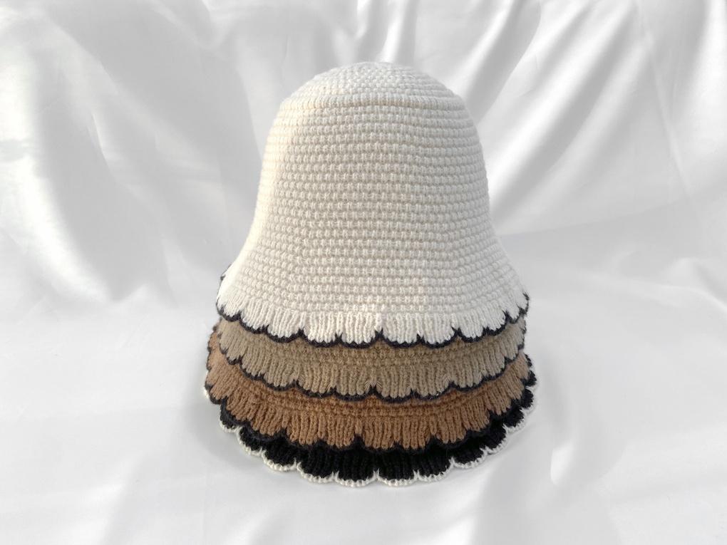 Women's Daily Petal Knit Bucket Hat Basic Hat