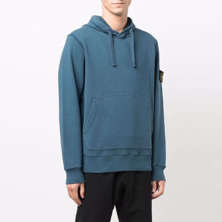 Stone Island Patch Hoodie Cobalt Blue Men Tops 751564120-V0023