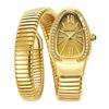 Classic Snake Shape Watch for Women Gold Silver Scaleable Bracelet Womens Watches Bling Diamonds Quartz Ladies Wristwatch