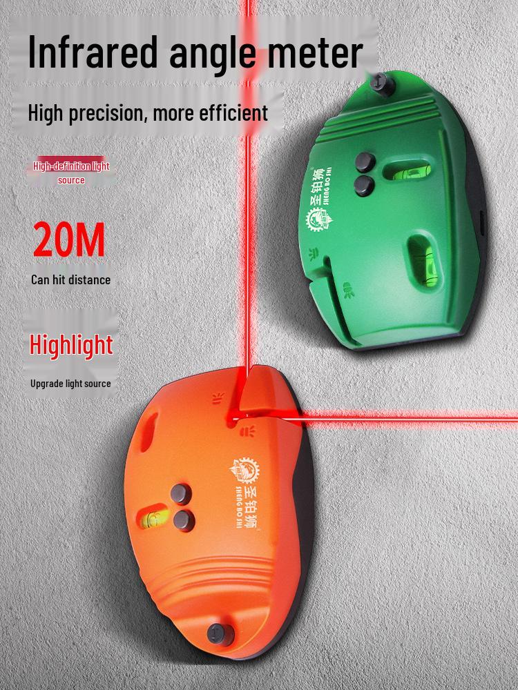 High-Precision 90° Infrared Laser Spirit Level with Fine Line Marker