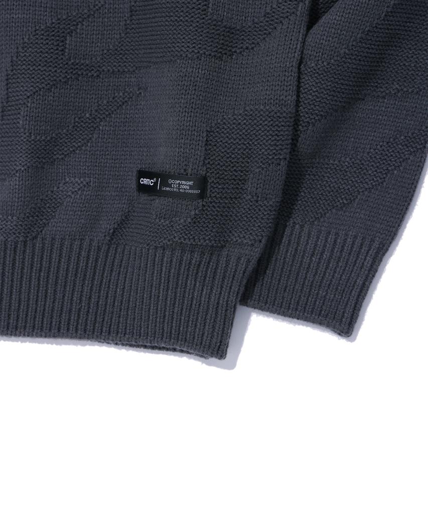 CRITIC Flame Hood Knit Charcoal