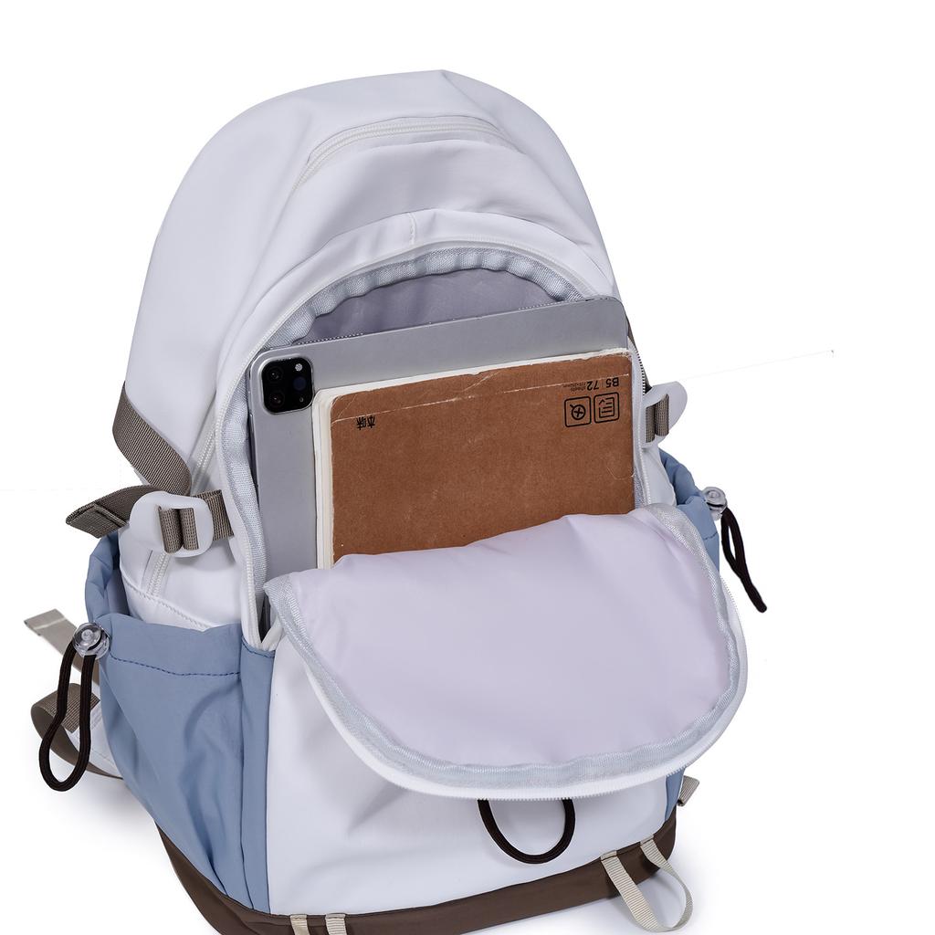Schoolbag Trendy Versatile Casual Backpack Korean Edition Fashion Color Matching Student School Bag Multifunctional Lightweight Outdoor Sports Bag