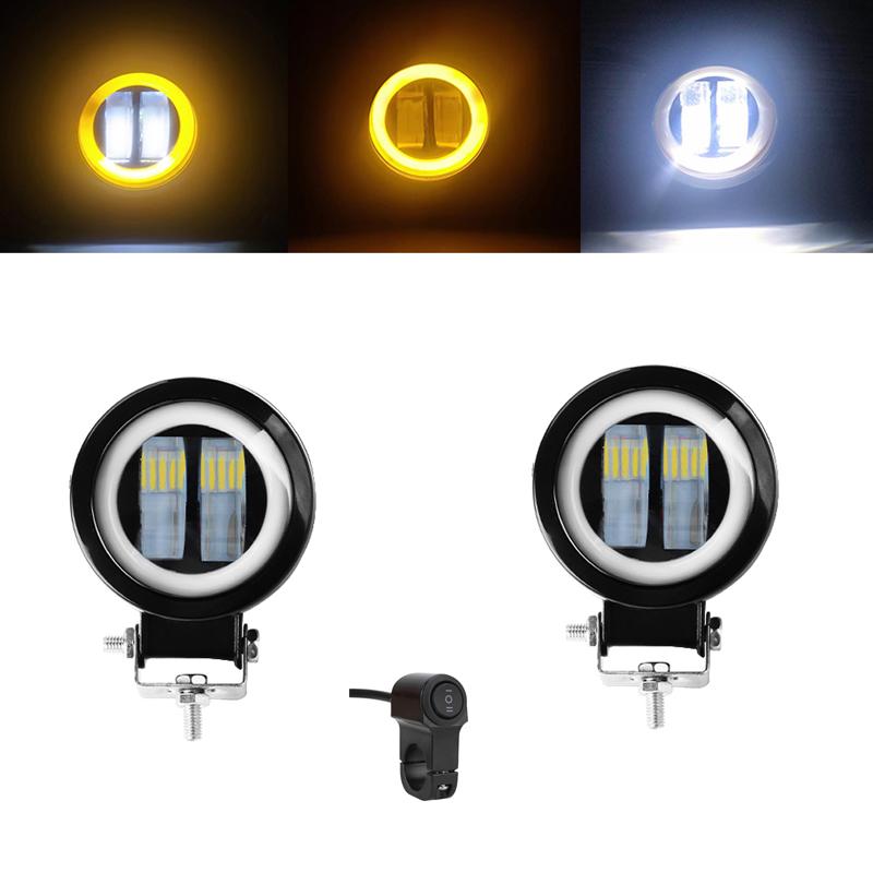 3 Inch Work Led Light Bar Square Car Headlight For Moto Jeeps SUV Off Road Angel Eyes Driving Lights Motorcycle Car Accessories