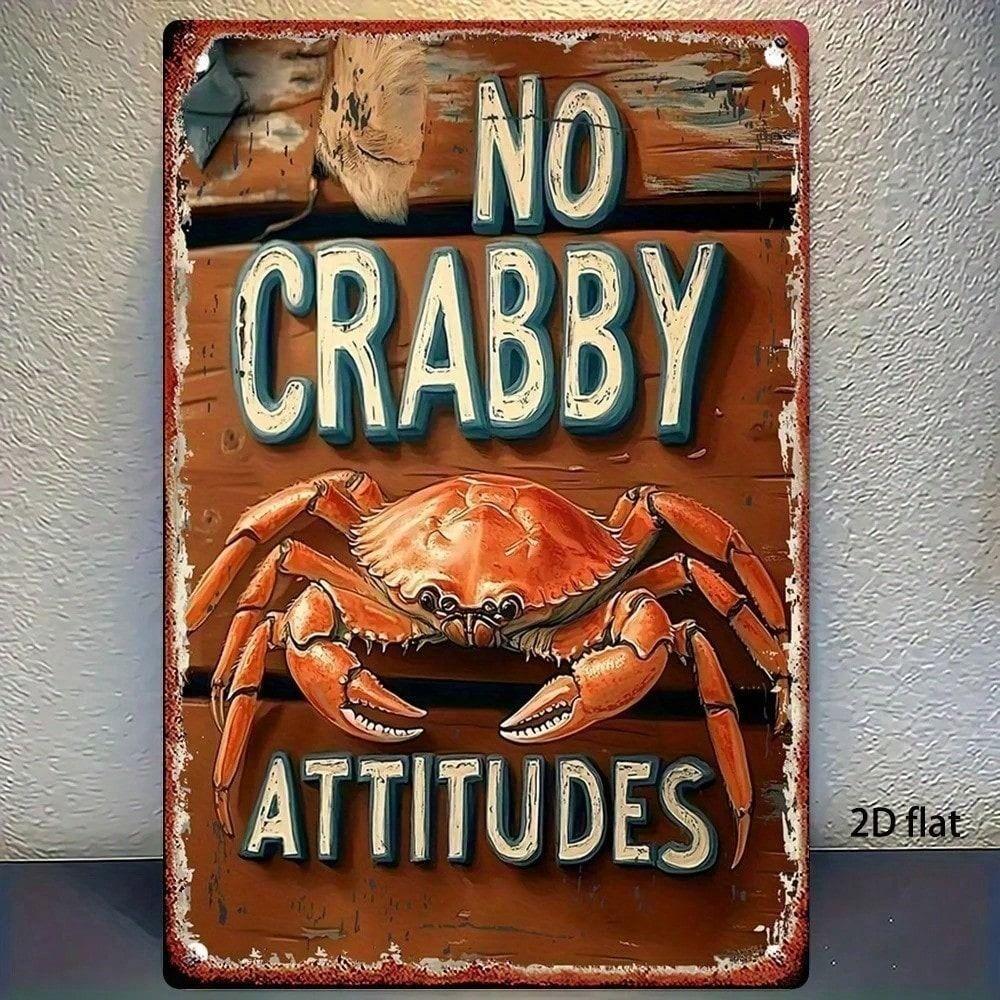Metal Wall Art Vintage Sea Crab Decor for Bar